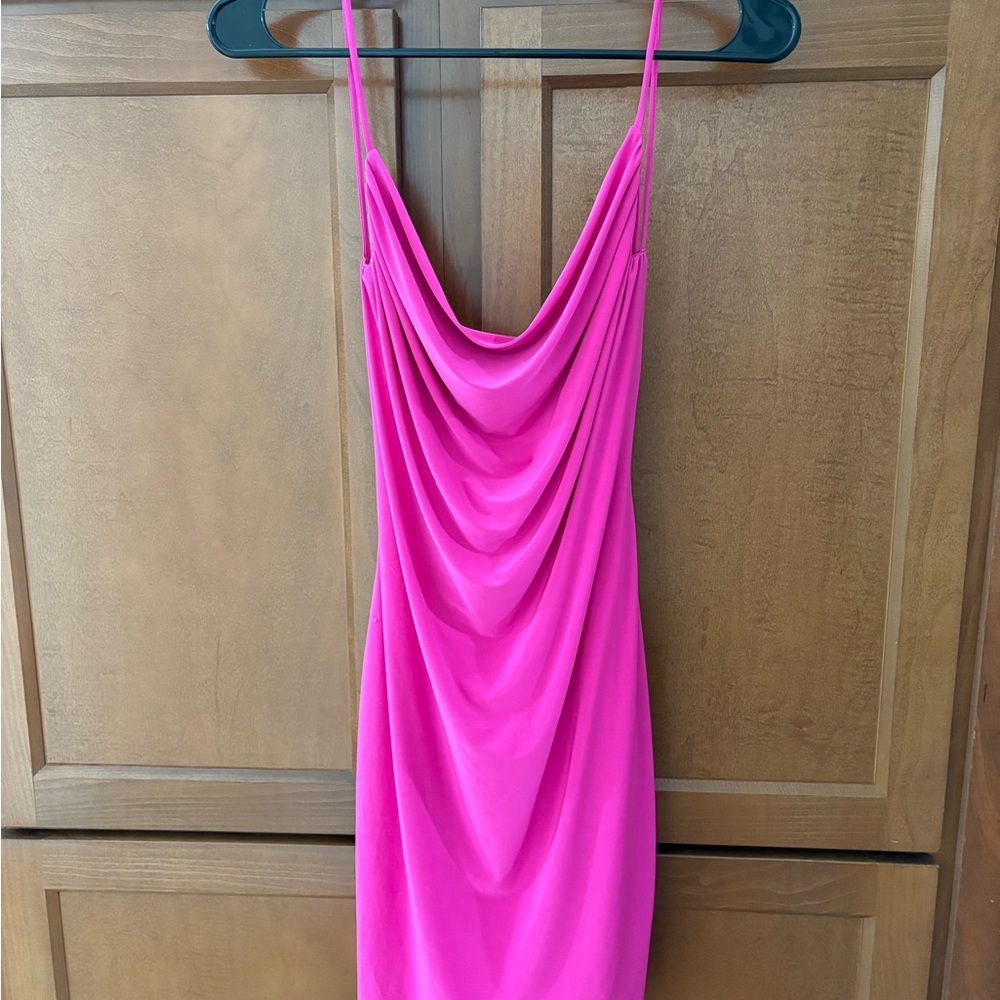 Vibrant Pink Draped Dress